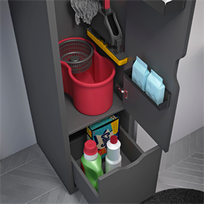 Creavit Çamaşır Kurutma Makinesi ve Mop Temizlik Malzeme Dolabı