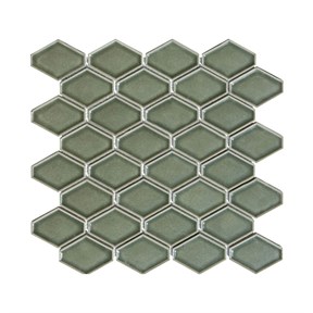Pukka Tile Clipped Diamond Yeşil Porselen Mozaik